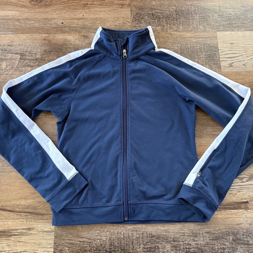 Lululemon blue with white stripe fitted jacket 8
